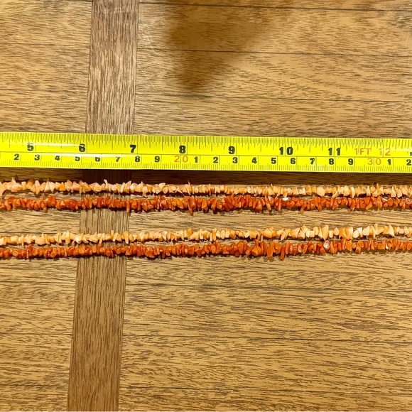 Two strings of Vintage coral beads (one light one dark) 34” long each EUC - Picture 4 of 5